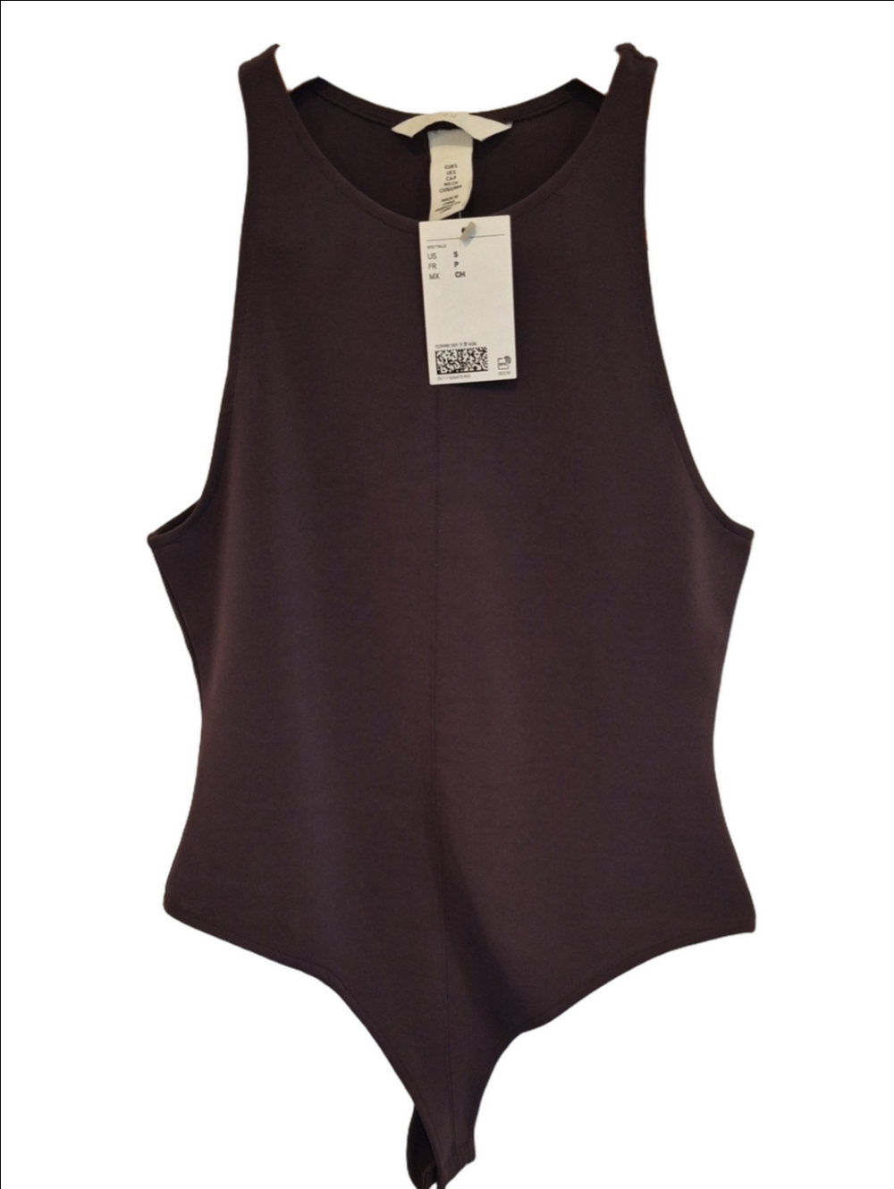 H&M Sleeveless One-Piece Thong Bodysuit in Brown NWT
